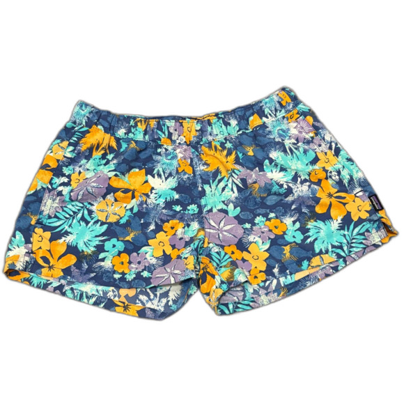 Patagonia Barely Baggies 2.5" Inseam Shorts Neo Tropics Channel Blue Size Small - Picture 1 of 6